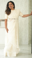 Load image into Gallery viewer, Ivory Organza Saree with Thread work Saree