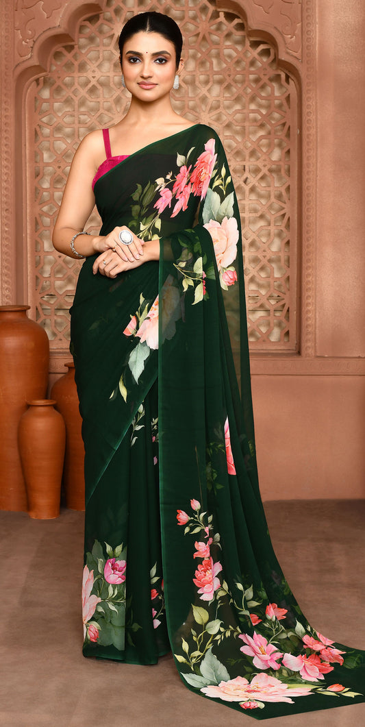 Nirmala Blossom Georgette Saree featured
