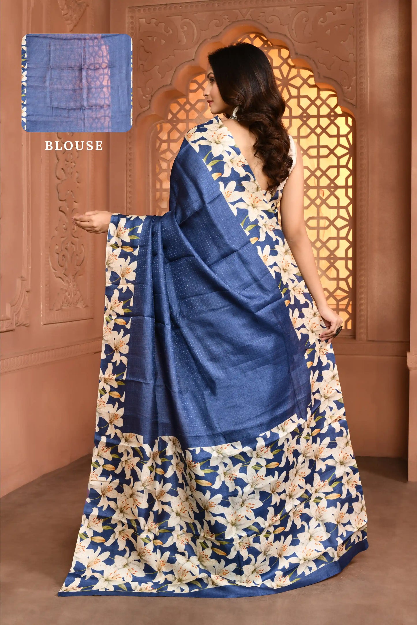 Khushboo: Lily Weave Tussar Silk Saree featured