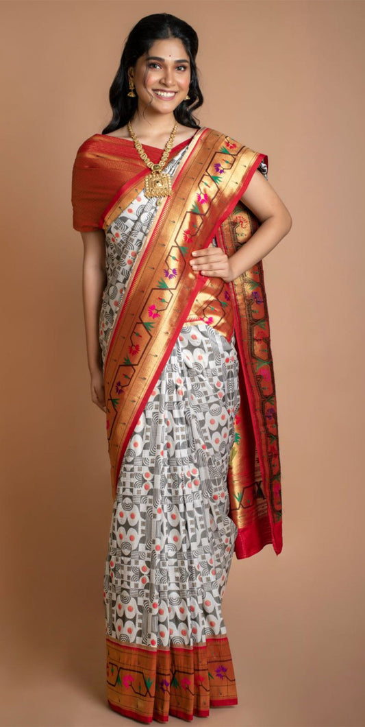 Abstract Banarasi Silk Saree Saree