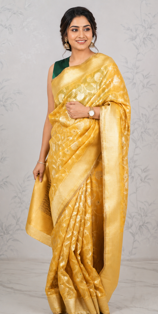 Regal Golden Weave Tissue Kota Saree Saree