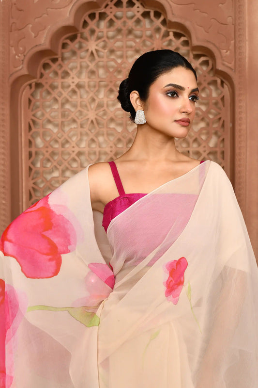 Rose Whisper Saree featured