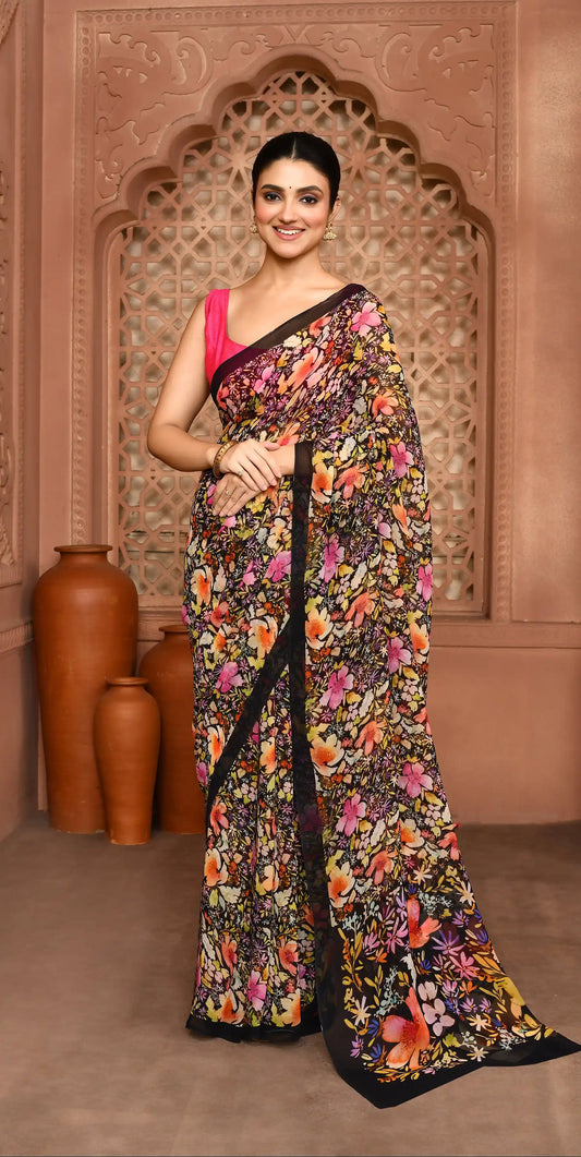 Pushpika Garden VC Chinnon Saree featured