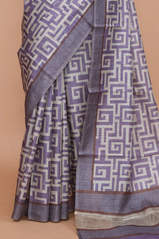 Neytra Lavender Purple Saree featured