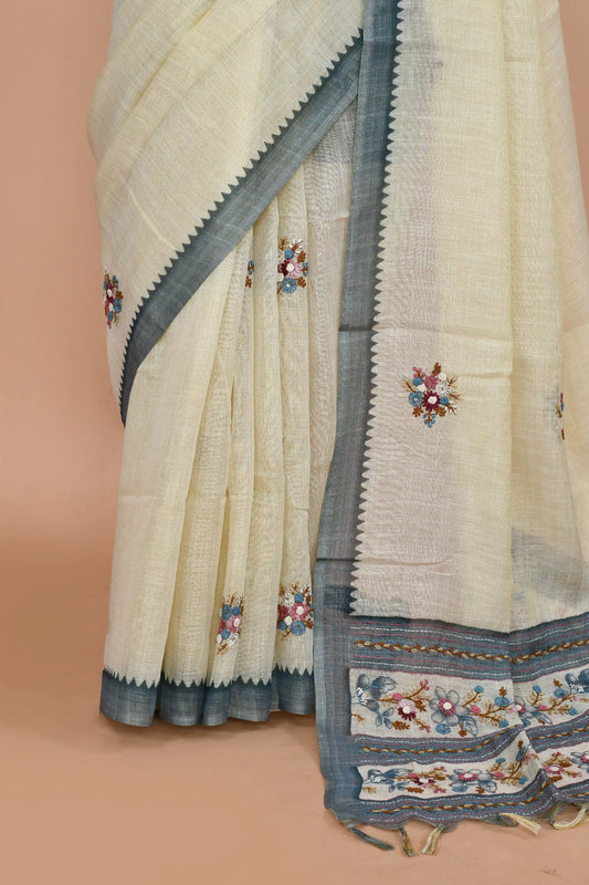 Reeva Indigo Blue Saree featured