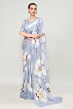 Load image into Gallery viewer, Petrel Blue Chiffon Silk Saree Saree