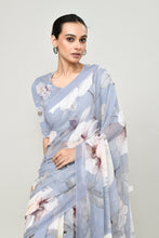 Load image into Gallery viewer, Petrel Blue Chiffon Silk Saree Saree