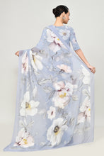 Load image into Gallery viewer, Petrel Blue Chiffon Silk Saree Saree
