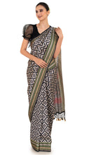 Load image into Gallery viewer, Patola Silk Saree with Black Checks Saree