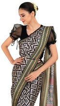 Load image into Gallery viewer, Patola Silk Saree with Black Checks Saree