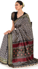 Load image into Gallery viewer, Patola Silk Saree with Black Checks Saree