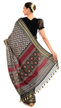 Load image into Gallery viewer, Patola Silk Saree with Black Checks Saree