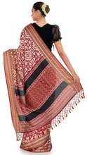 Load image into Gallery viewer, Maroon Patola Silk Saree with Ikkat Pattern Saree