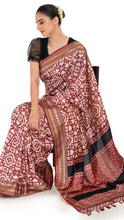 Load image into Gallery viewer, Maroon Patola Silk Saree with Ikkat Pattern Saree