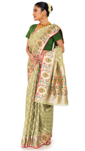 Load image into Gallery viewer, Green Tissue Kota Saree with Multicoloured Paithani Border Saree