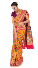 Load image into Gallery viewer, Crimson Bordered Elegant Saree with Vivid Flora and Fauna Saree