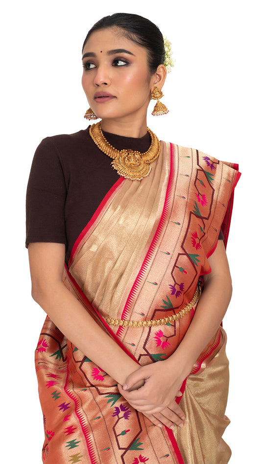 Golden Paithani Border Saree Saree