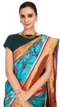 Load image into Gallery viewer, Banarasi Bliss with Floral Elegance Saree