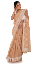 Load image into Gallery viewer, Pastel Peach Organza Saree with Thread work Saree