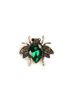 Load image into Gallery viewer, Very Cute Bumblebee Brooch GREEN ON SILVER Brooch
