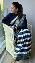 Load image into Gallery viewer, Patola Pallu Saree with Blue Stripes Saree