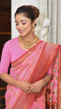 Load image into Gallery viewer, Baby Pink Zari Silk Saree Saree