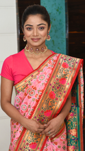 Load image into Gallery viewer, Rose Pink Patola Zari Print Saree Saree