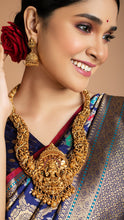 Load image into Gallery viewer, Royal Blue Floral Banarasi Silk Saree Saree