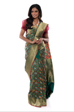 Load image into Gallery viewer, Green Regalia Banarasi Silk Saree Saree