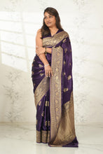Load image into Gallery viewer, Regal Purple Elegance Saree Saree