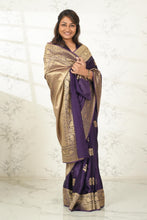 Load image into Gallery viewer, Regal Purple Elegance Saree Saree