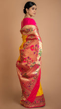 Load image into Gallery viewer, Yellow Paithani Border Saree Saree