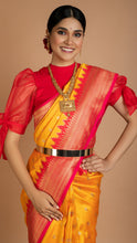 Load image into Gallery viewer, Yellow Saree With Red Banarasi Border Saree