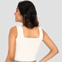 Load image into Gallery viewer, Square Neck Blouse - White - Blouse featured