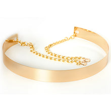 Load image into Gallery viewer, Metallic Saree Belt with Chain Rose Gold Saree Belt Belts