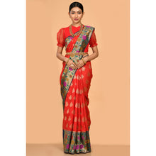 Load image into Gallery viewer, Red Banarasi Powerloom Silk Saree Saree
