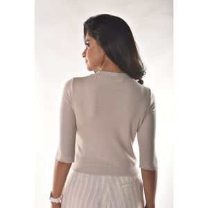 Hosiery Blouses - Elbow Sleeves - Calm Ivory - Blouse featured