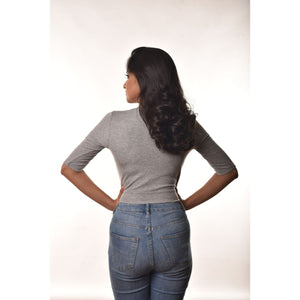 Hosiery Blouses - Elbow Sleeves - Light Grey - Blouse featured