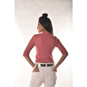 Hosiery Blouses - Elbow Sleeves - Rose Pink - Blouse featured
