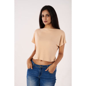 Boat Neck Blouse - Tan - Blouse featured