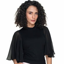 Load image into Gallery viewer, Hosiery Blouses- Butterfly Sleeves - Black - Blouse featured