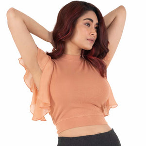 Hosiery Blouses- Flutter Sleeves - Cider - Blouse featured