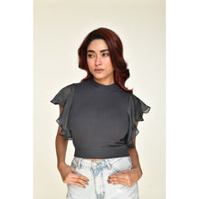 Load image into Gallery viewer, Hosiery Blouses- Flutter Sleeves - Clay Grey - Blouse featured