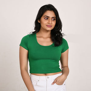 100% Cotton Rayon Blouses Forest Green Blouse