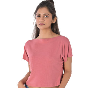 Boat Neck Blouse - Rose Pink - Blouse featured