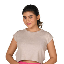 Load image into Gallery viewer, Crew Neck Straight Cut Top - Silver Pink - Blouse featured