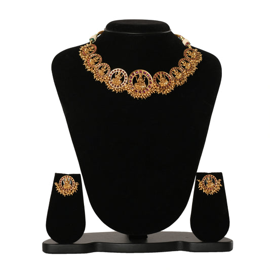 Temple Jewellery - Necklace (DD-R1N528R) Necklace