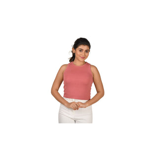 Hosiery Blouse- Sleeveless - Rose Pink - Blouse featured