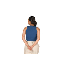 Load image into Gallery viewer, Hosiery Blouse- Sleeveless - Azure Blue - Blouse featured