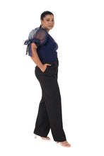 Load image into Gallery viewer, Round neck Blouses with Bow Tied-up Sleeves - Royal Blue - Blouse featured